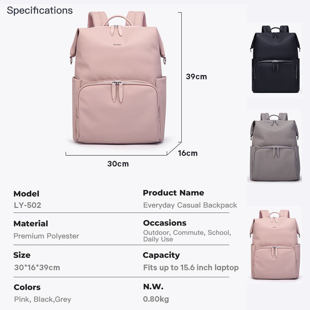 BANGE Tara Laptop Backpack Water Resistant Multi Compartment Beg Komputer Riba Beg Sekolah (14‘/15.6’)