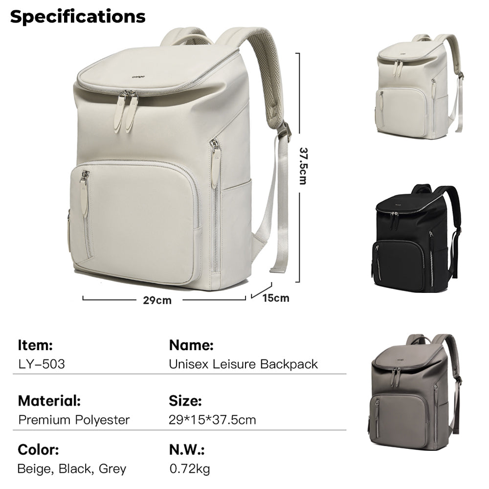 BANGE Breeze Laptop Backpack Water Resistant Multi Compartment Beg Komputer Riba Beg Sekolah (14/15.6‘’)