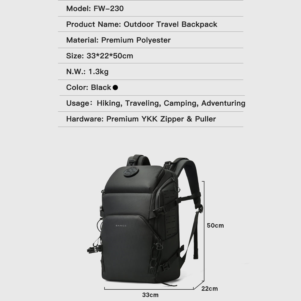 BANGE Falcon Hiking Travel Laptop Backpack