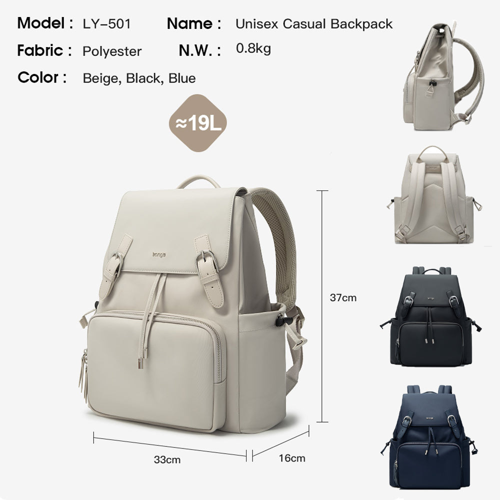 BANGE Bloom Laptop Backpack Water Resistant Multi Compartment Beg Komputer Riba Beg Sekolah (14‘’)
