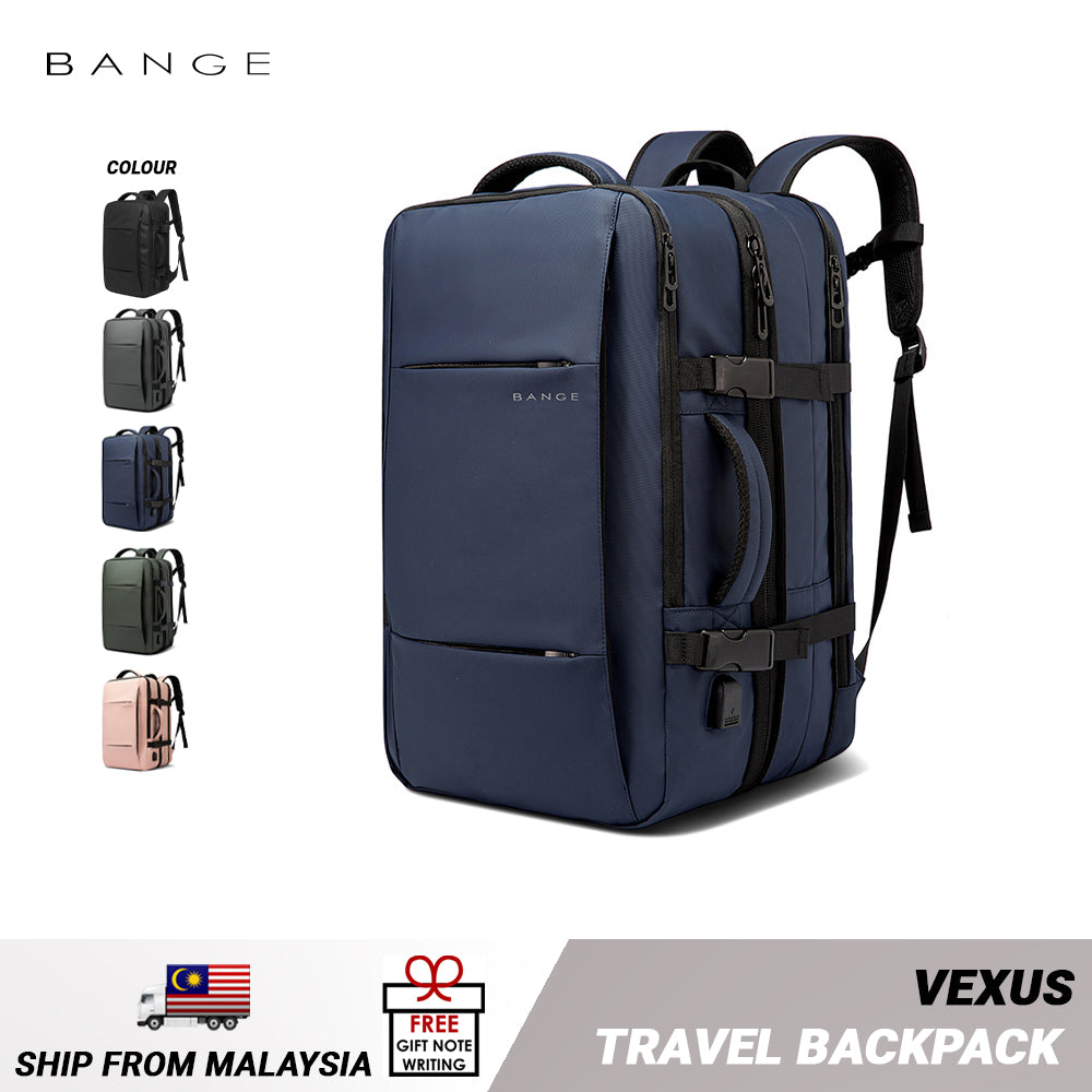 Bange Vexus Multi Compartment Big Capacity Water Resistant Hiking Travel Laptop Backpack with USB Charging Port