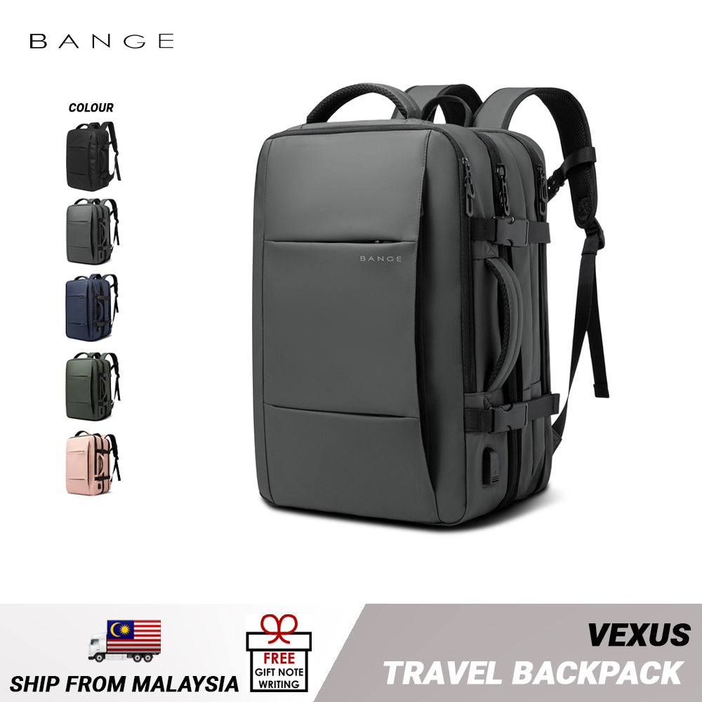 Bange Vexus Multi Compartment Big Capacity Water Resistant Hiking Travel Laptop Backpack with USB Charging Port