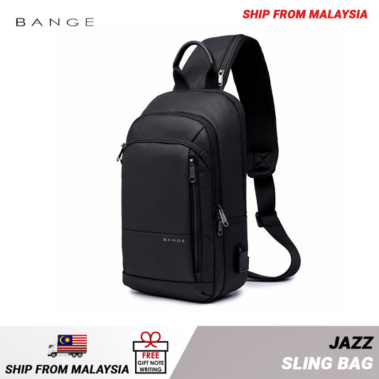 Bange Jazz Multi Compartment Water Resistant Travel Fashion Sling Bag with USB Charging Port