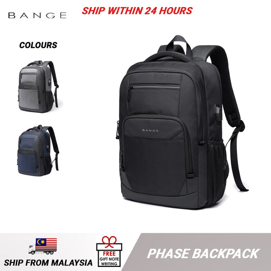 Bange Phase Water Resistant Big Capacity Multi Compartment Laptop Backpack with USB Charging Port Annual Gift