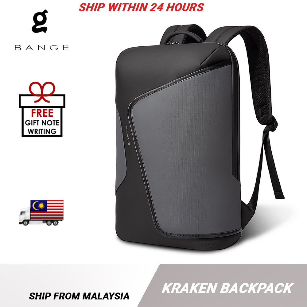 Bange Kraken Laptop Backpack Multi-Compartment Water Resistant (15.6”) Fashion Beg Laptop College Backpack 电脑包