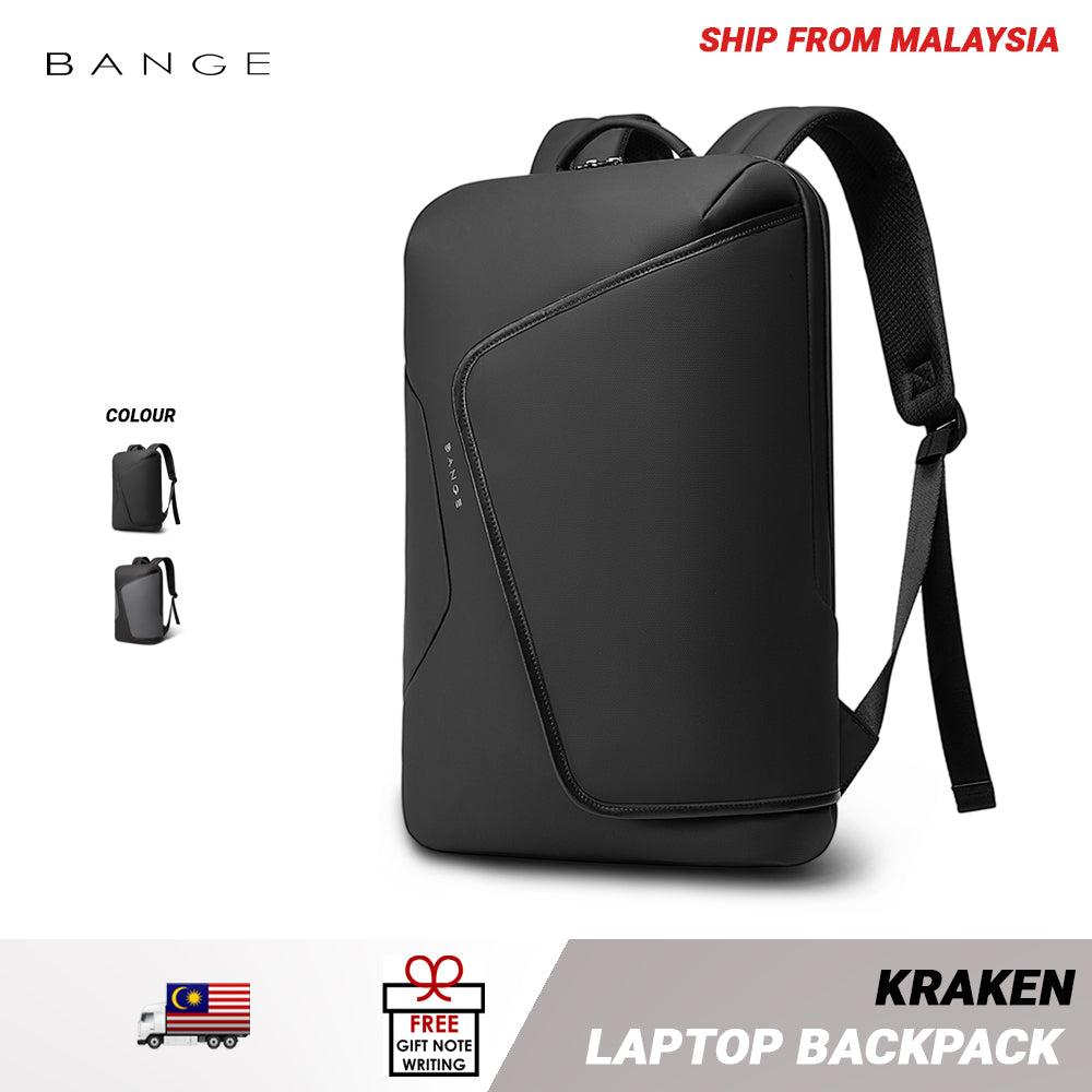 Bange Kraken Laptop Backpack Multi-Compartment Water Resistant (15.6”) Fashion Beg Laptop College Backpack 电脑包