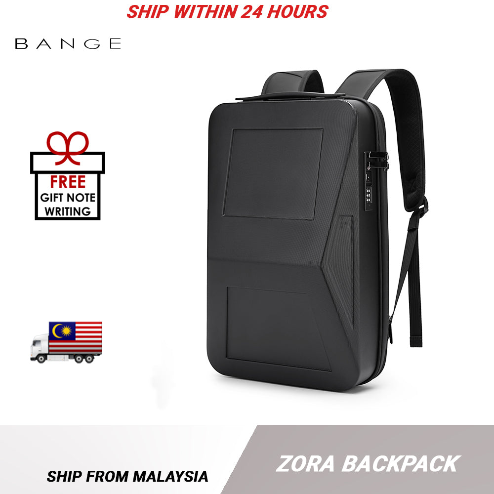 BANGE Zora Hard Cover Laptop Backpack Multi-Compartment Water Resistant (15.6")