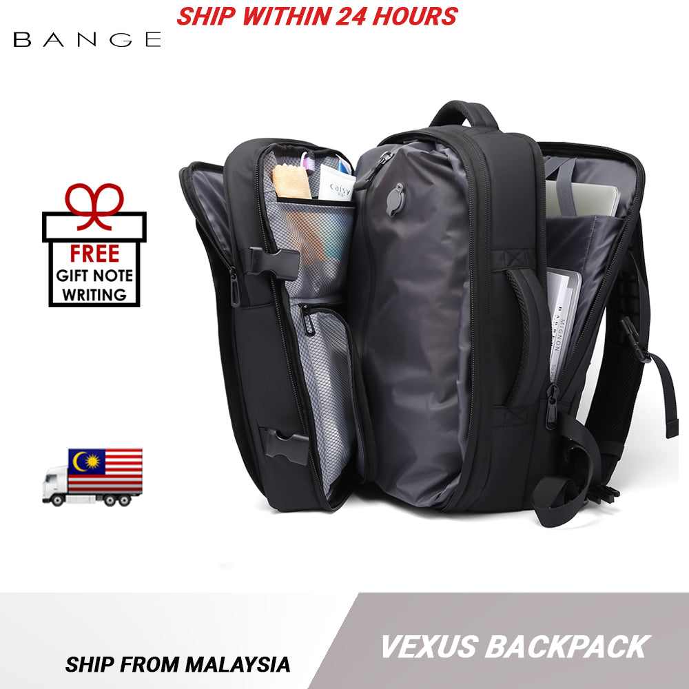 Bange Vexus Vacuum Compartment Expandable Big Capacity Water Resistant Travel Laptop Backpack 电脑包