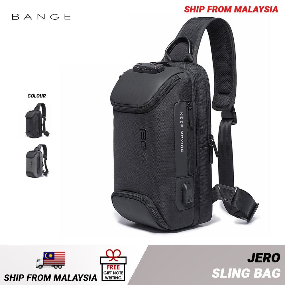 Bange Jero Anti Theft Multi Compartment Travel Business Sling Bag with TSA Lock and USB Charging Port