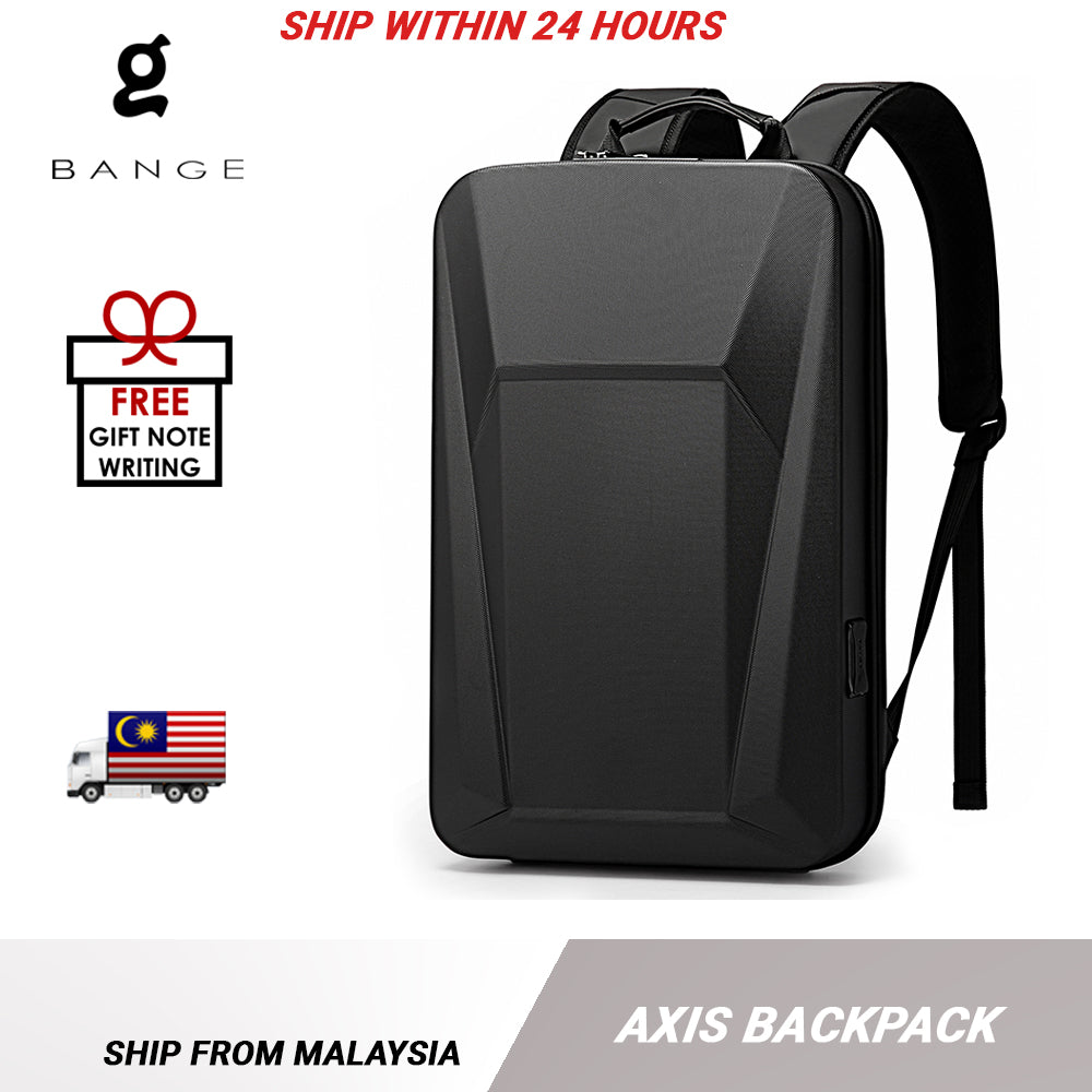 Bange Axis Hard Cover Laptop Backpack Multi-Compartment Water Resistant (15.6”) Fashion Beg Laptop College Backpack 电脑包