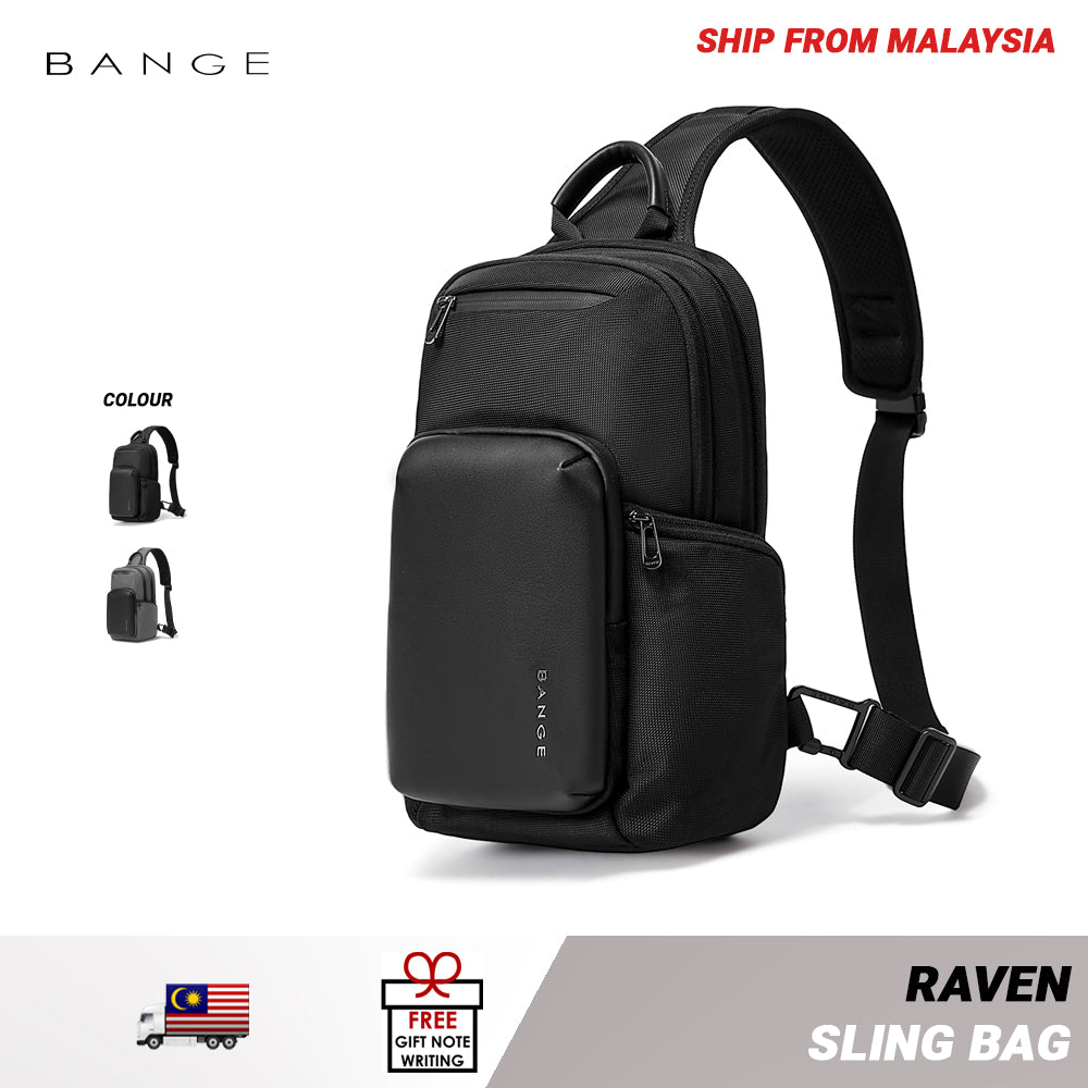 Bange Raven Sling Bag Shoulder Bag Crossbody Bag Men’s Bag Multi Compartment Water-Resistant Fit 11inch Ipad