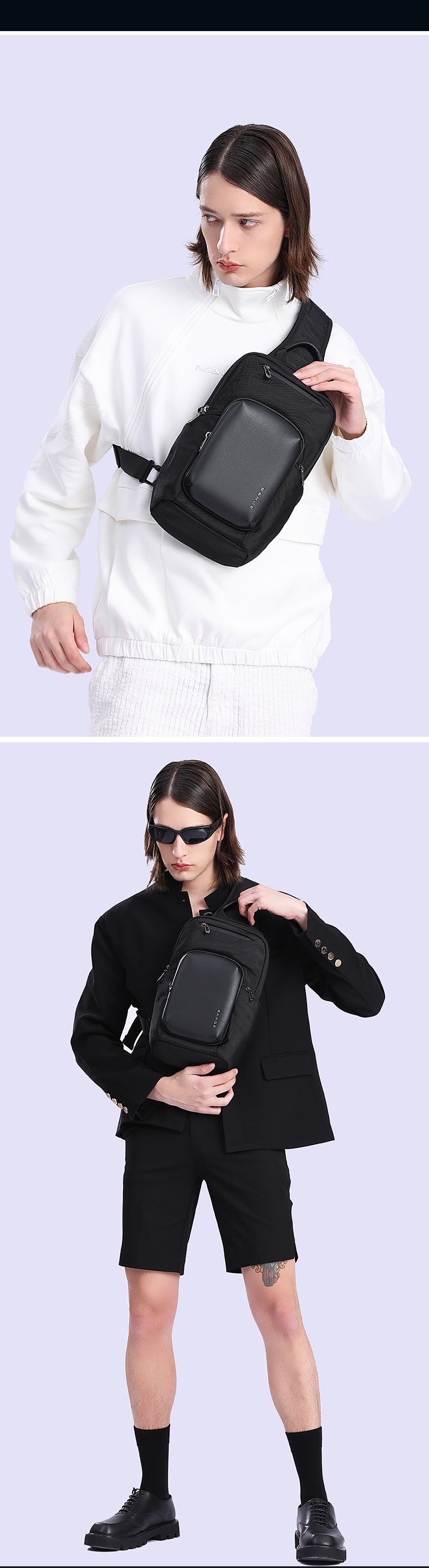 Bange Raven Sling Bag Shoulder Bag Crossbody Bag Men’s Bag Multi Compartment Water-Resistant Fit 11inch Ipad
