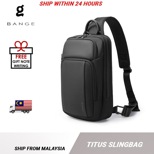 BANGE Titus Sling Bag Water-Resistant and Multi Compartment (11")