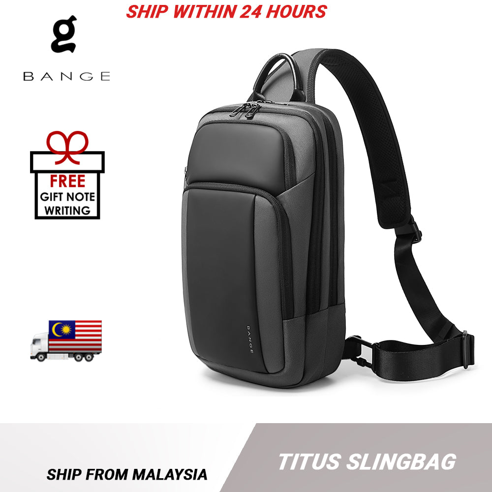 BANGE Titus Sling Bag Water-Resistant and Multi Compartment (11")