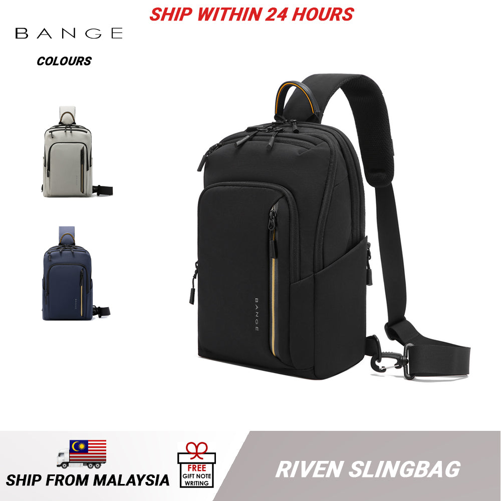 BANGE Riven Sling Bag Men's Multi Compartment Water-Resistant