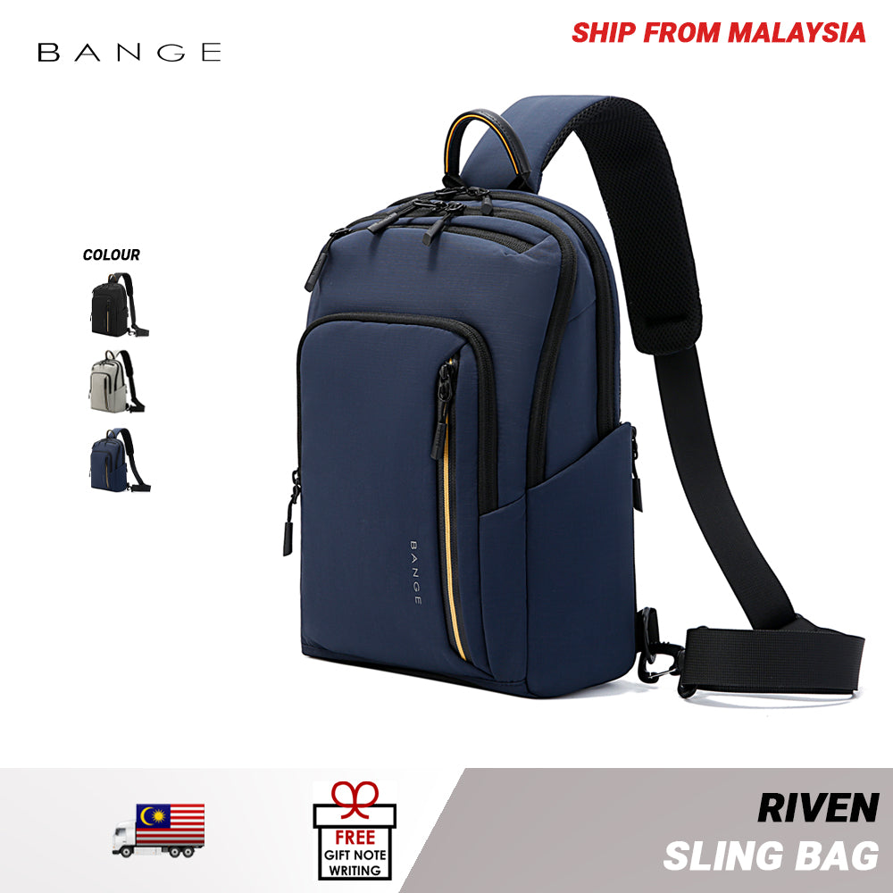 BANGE Riven Sling Bag Men's Multi Compartment Water-Resistant