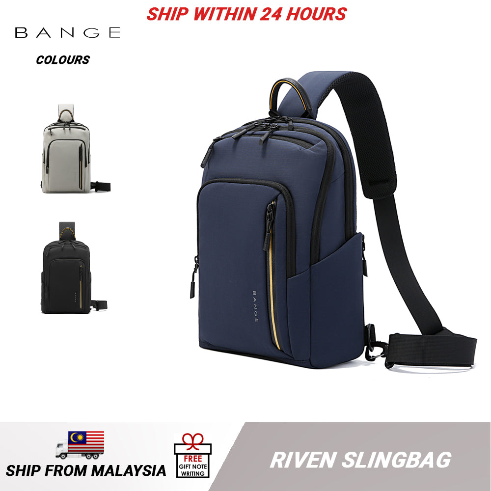 BANGE Riven Sling Bag Men's Multi Compartment Water-Resistant