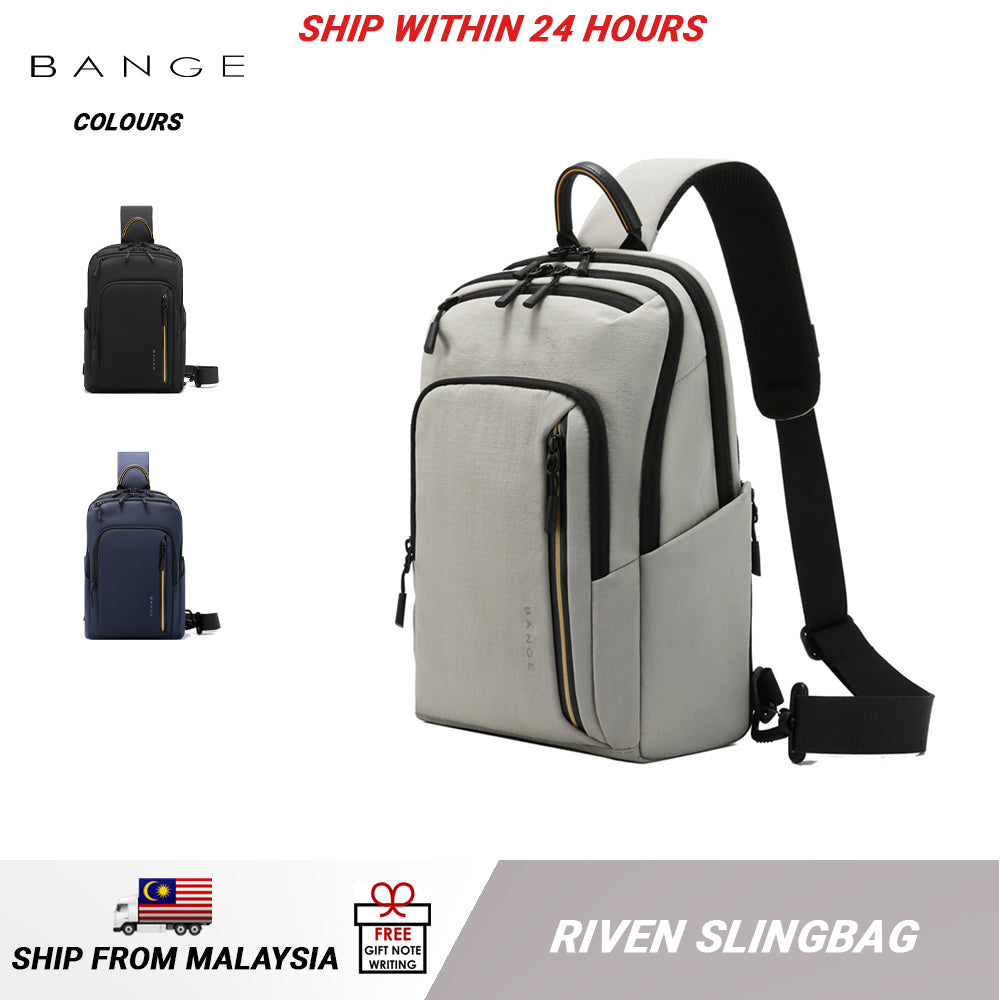 BANGE Riven Sling Bag Men's Multi Compartment Water-Resistant