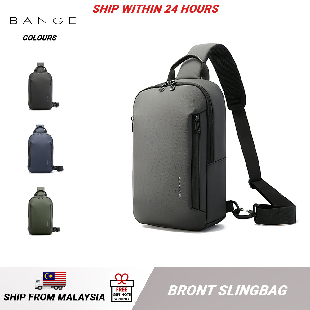 BANGE Bront Sling Bag Men's Multi Compartment Water-Resistant