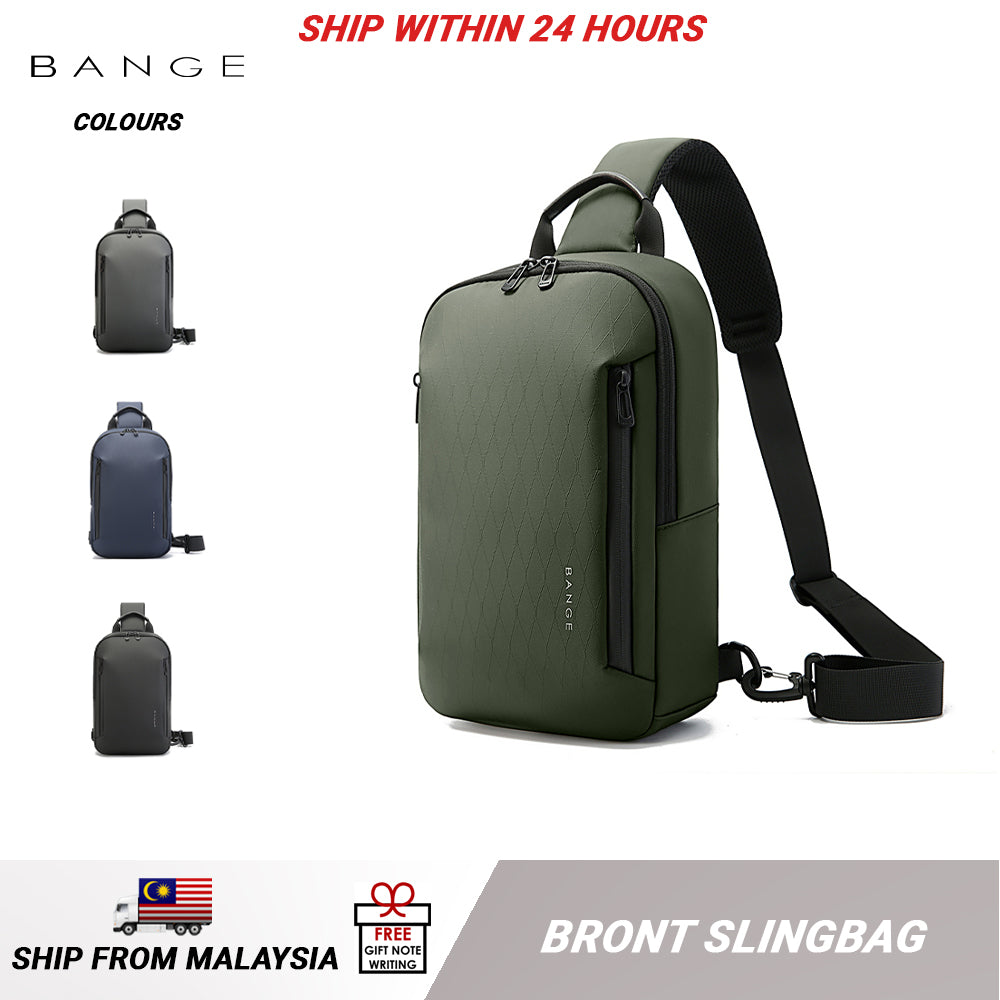BANGE Bront Sling Bag Men's Multi Compartment Water-Resistant