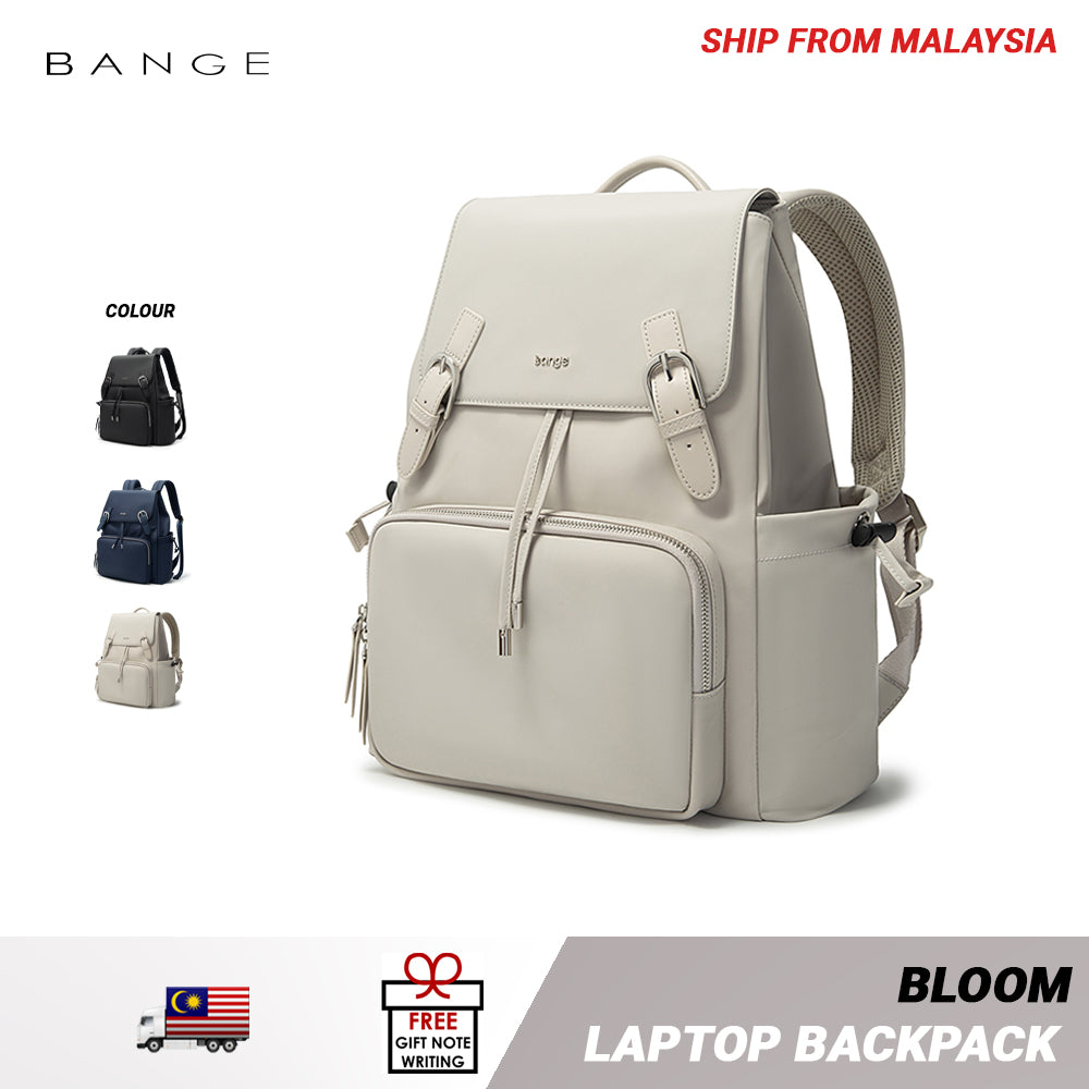 BANGE Bloom Laptop Backpack Water Resistant Multi Compartment Beg Komputer Riba Beg Sekolah (14‘’)