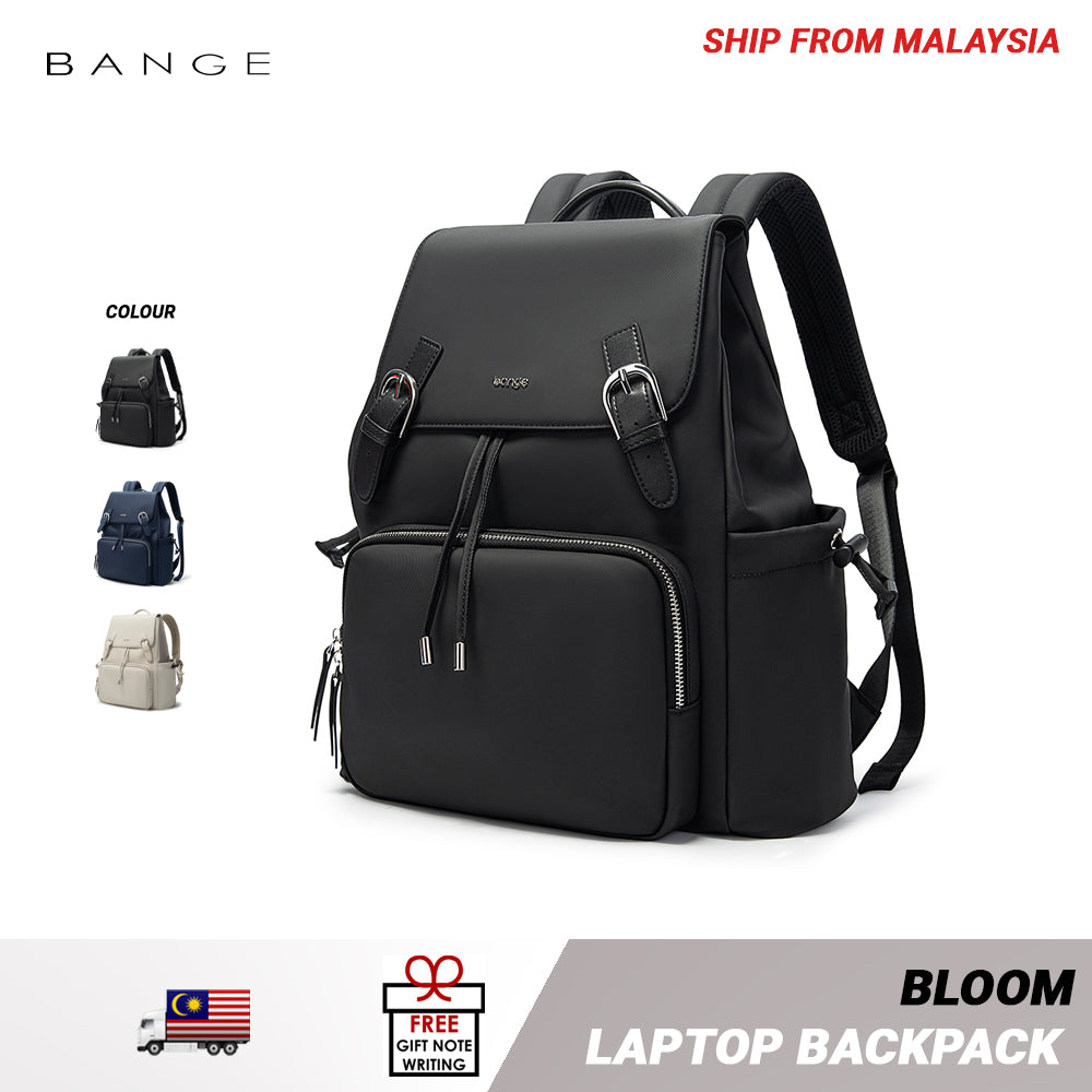 BANGE Bloom Laptop Backpack Water Resistant Multi Compartment Beg Komputer Riba Beg Sekolah (14‘’)