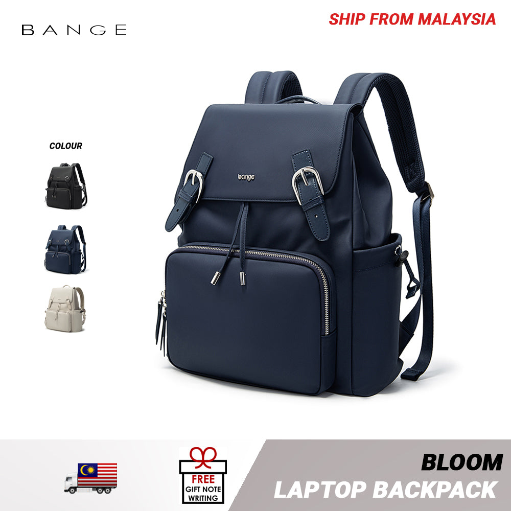 BANGE Bloom Laptop Backpack Water Resistant Multi Compartment Beg Komputer Riba Beg Sekolah (14‘’)