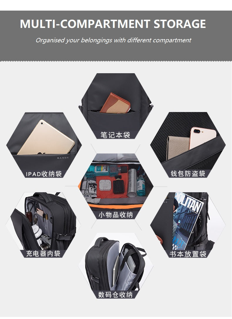 Bange Vexus Water Resistant Travel Laptop Backpack (15.6/17.3)