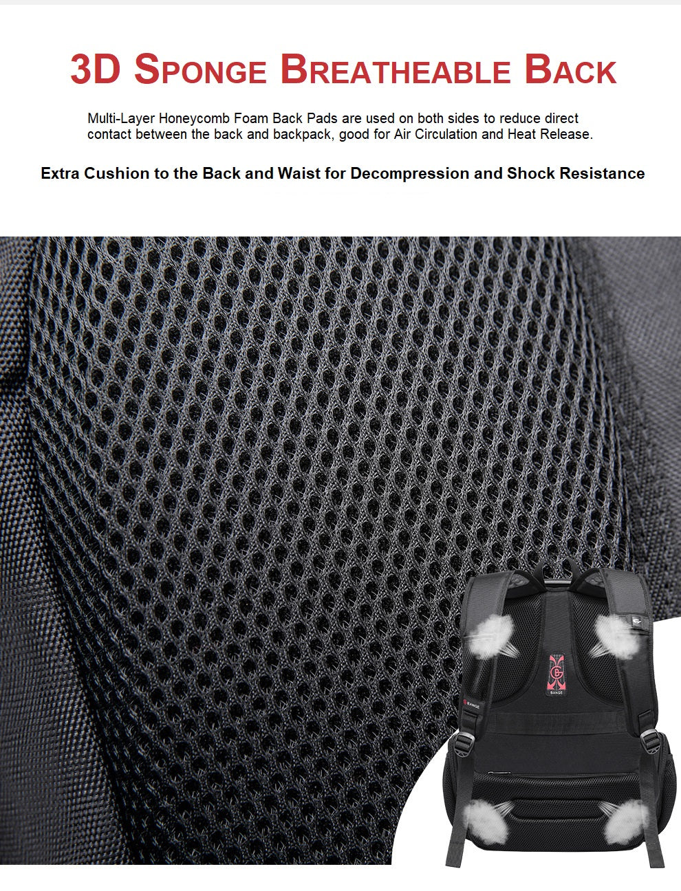 Bange Dyno Travel Laptop Backpack (15.6)