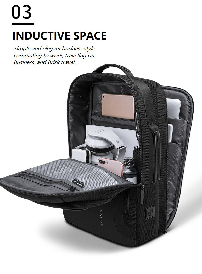 Bange Troz USB Multi Compartment Big Capacity Bottle WaterProof Business Outdoor Hidden Pocket Travel Laptop Backpack