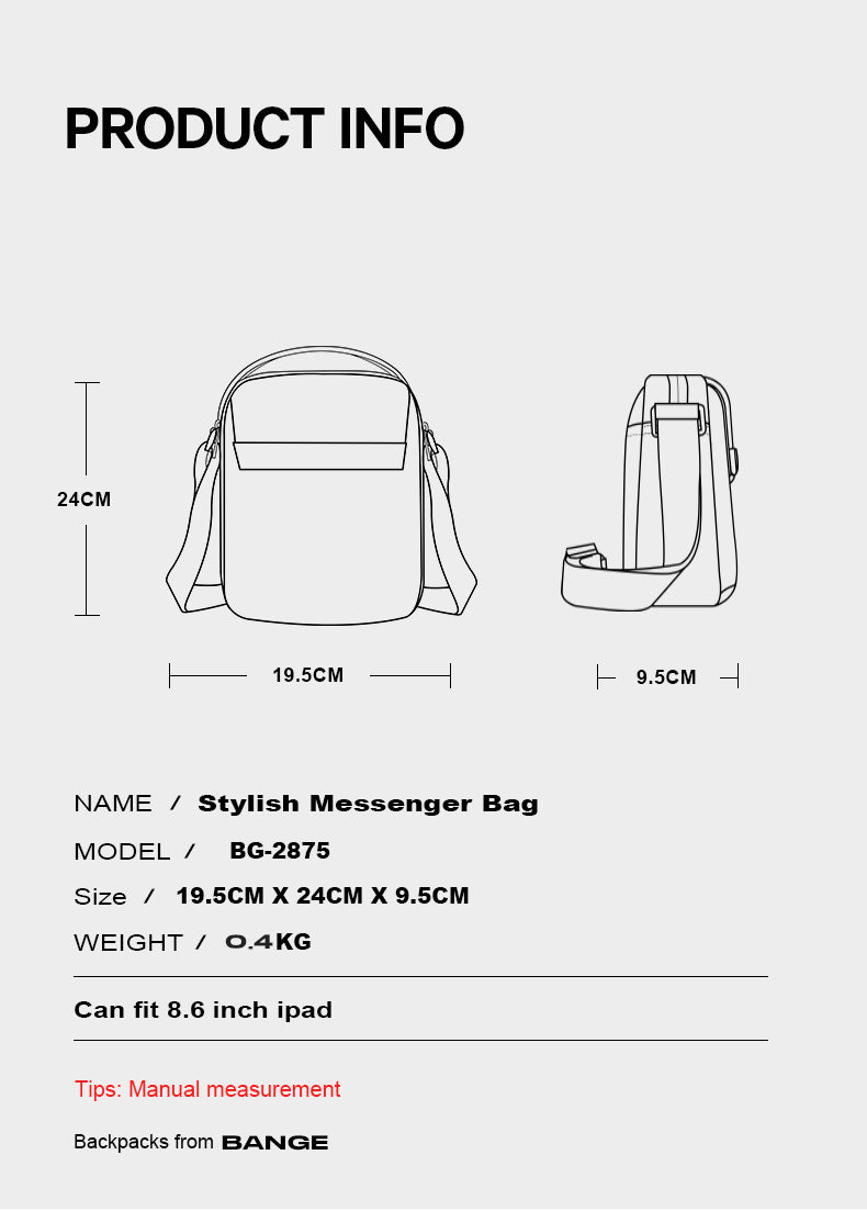BANGE Blix Sling Bag Men Messenger Bag Pouch Bag Men Cross Body Bags Waterproof Beg Sandang Lelaki Lightweight