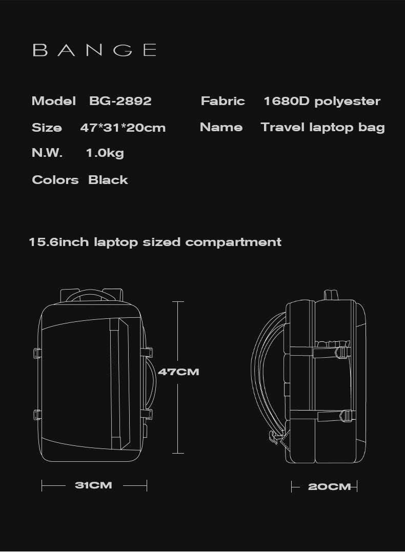 BANGE Stomp Travel Laptop Backpack (15.6)