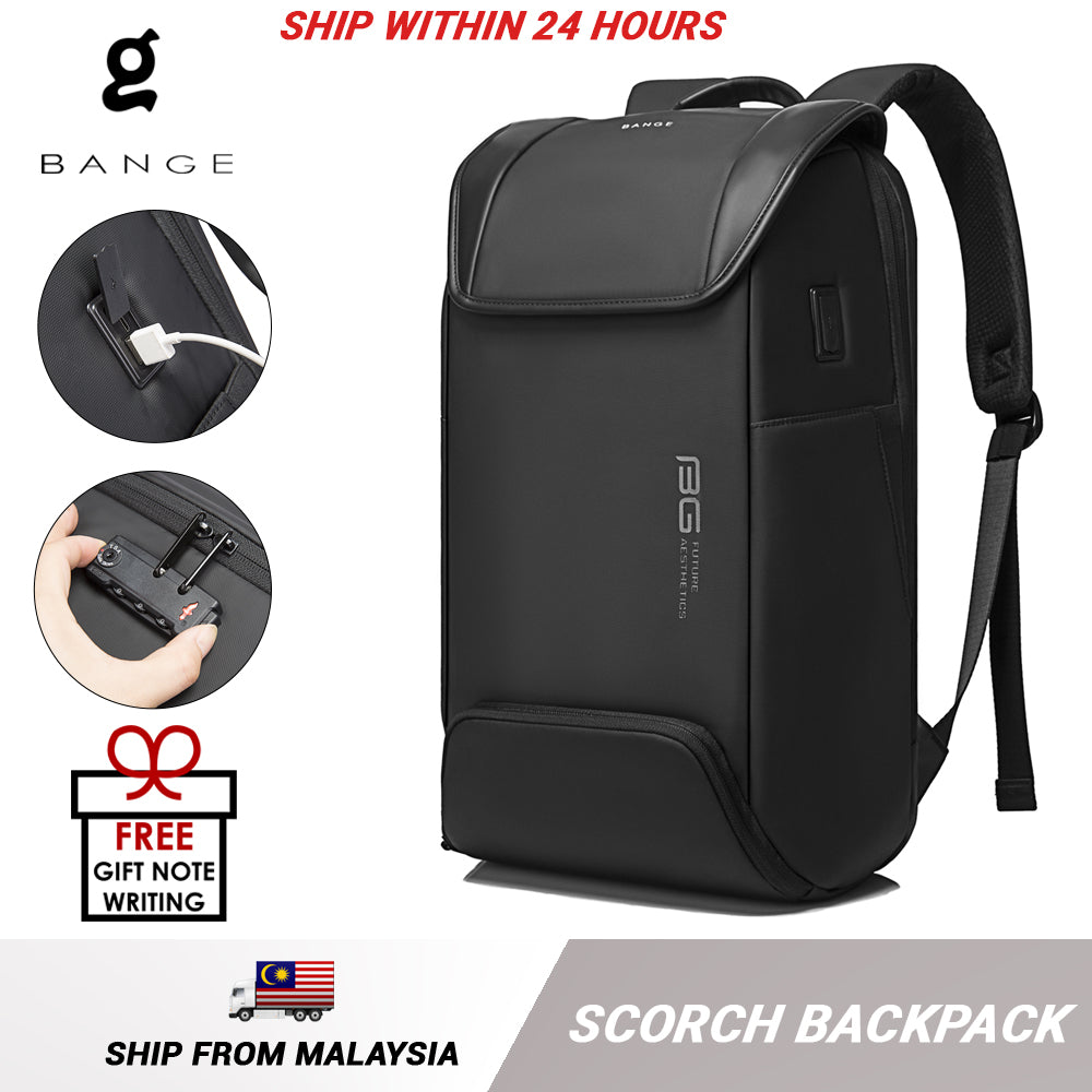 Bange Scorch 15.6inch Business Multi Compartment Stylish Antitheft Laptop Backpack with USB Charging Port