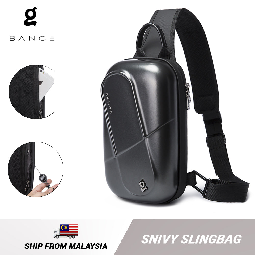 Bange Snivy Multi Compartment Water-Resistant High Quality Hardshell Design Sling Bag